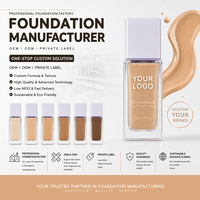 Fond de Teint Végétalien Hydratant, Blanchissant, Longue Tenue, Contrôle du Sébum, Résistant à l'Eau, Personnalisable OEM/ODM, Marque Privée, Faible MOQ