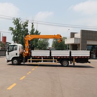 Truk 6.3 Ton Langsung dari Pabrik dengan Crane ISUZU, Crane Terpasang di Truk dengan Boom Teleskopik Bersertifikasi CE untuk Dijual