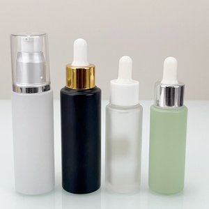 Flacon compte-gouttes en verre à prix d'usine avec bouchon en aluminium argenté, gris vert, sérigraphie personnalisée, flacon de lotion 50ml 100ml avec bouchon pompe - Product Image 5