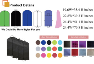<span class=keywords><strong>Housse</strong></span> de vêtement personnalisée en non-tissé de haute qualité avec fermeture éclair pour costumes, vestes, chemises, manteaux – Housses de protection durables pour le voyage - Product Image 6