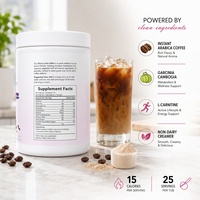 Poudre de café glacé naturelle, végétalienne, sans gluten, sans OGM, décaféinée, sans produits laitiers, sans lactose, sans sucre, 500g, énergétique