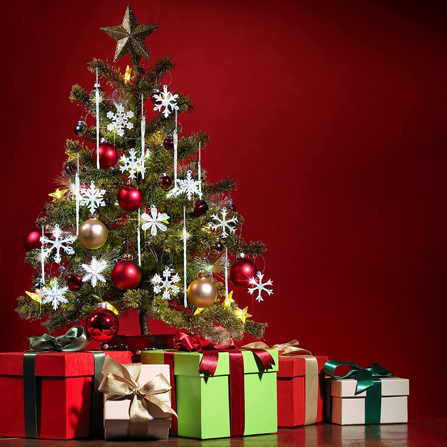 クリスマスツリーパーティーの装飾のためのガラスつららドロップ