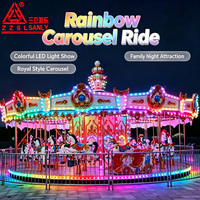Nouveau design de manège à chevaux en métal et plastique éclairé par LED, pour centre commercial, parc à thème extérieur, amusement