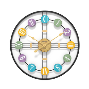 นาฬิกาแขวนผนังโลหะหน้าปัดเดียว ดีไซน์อาร์ตเดโค นาฬิกาตกแต่งผนังสำหรับบ้าน ห้องนั่งเล่น ห้องนอน สำนักงาน เงียบไร้เสียงรบกวน - Product Image 1