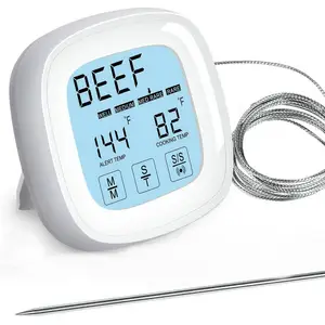 DD1071 Layar Sentuh Tahan Air Dapur Kue Makanan Termometer Daging Timer Makanan Memasak Magnet Alarm Timer BBQ Termometer