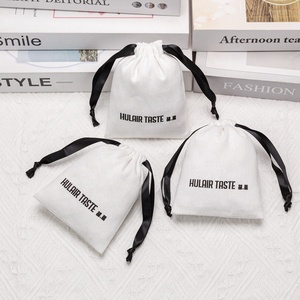 Trắng Tái Sử Dụng Twill Bông Lưu Trữ Túi Tùy Chỉnh In Logo Bông Dây Kéo Pouch Cho Bluetooth Tai Nghe Sạc - Product Image 2