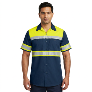 Clush Industries Polyester/Cotton Custom Breathable Hi Visibility Reflective Safety T-Shirt Unisex Construction Work <b>Heat</b> - Product Image 1