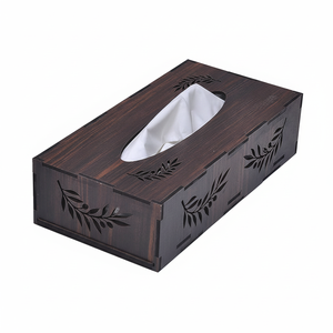 Lujosa caja de pañuelos de madera rectangular con aspecto natural y bordes lisos para decoración del hogar y regalos a un precio asequible - Product Image 1