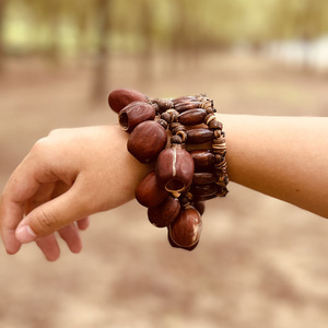 Pulsera de Percusión Tribal Africana con Sonajero de Nuez, Instrumento Musical Indio, Cadena de Muñeca de Nuez al por Mayor - Product Image 5
