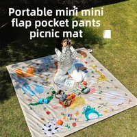 Mini tapis de pique-nique en nylon pour le camping et la plage, imperméable, antidérapant, léger, durable, portable, pliable, compact, épaisseur 0,5 cm