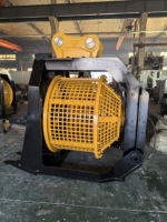 Godet de criblage hydraulique anti-colmatage robuste avec tambour rotatif, monté sur excavatrice pour le criblage en carrière, l'exploitation minière et la voirie
