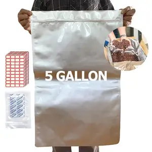 2 OZ 1 Gallone Doypack Heiß siegel Aluminium Stand Up Beutel in Lebensmittel qualität mit Reiß verschluss für Lebensmittel verpackungen Mylar Bag