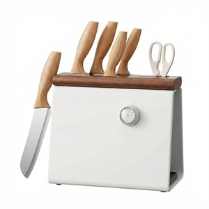 Juego de <span class=keywords><strong>Cuchillos</strong></span> HYRI de 5 Piezas con Soporte <span class=keywords><strong>Universal</strong></span>, <span class=keywords><strong>Cuchillos</strong></span> Combinados de Acero Inoxidable para Cortar, Accesorios de Cocina - Product Image 1