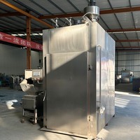 Four de fumage industriel pour aliments, machine de cuisson et de séchage en acier inoxydable SUS304, capacité de 30 à 1000 kg pour usine de transformation de viande