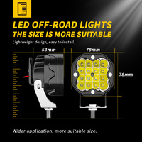 DXZ Combo de feux carrés de 3 pouces 12v-24V 48w 4x4 Feux de travail à LED Feux de route pour voiture camion tracteur moto bateau