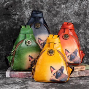 Sac à dos rétro en cuir de vachette Andong pour femmes et filles, grande capacité, sacs à bandoulière pour le travail en extérieur, sacs à main décontractés - Product Image 1
