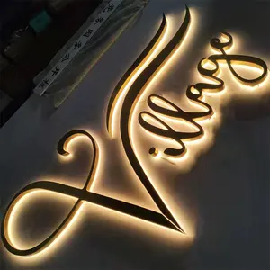 Özelleştirilmiş Led kanallı harfler açık mağaza tabela akrilik Logo özel 3d işareti