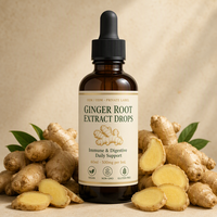 Marque Blanche Gouttes Liquides d'Extrait de Racine de Gingembre, Soutien Immunitaire et Digestif, Végétalien, Sans Gluten, Formule Personnalisée, Usine GMP, Solution Complète