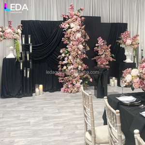 LEDA - Juego de telones de fondo de acrílico negro elegantes y de alta calidad para bodas, fiestas, banquetes familiares y otras ocasiones especiales - Product Image 2