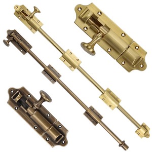 Loquets de porte en laiton 1309B, nouveau style chinois rétro, pour porte en bois, avec loquet supérieur et inférieur, épaissis et allongés, style antique - Product Image 1