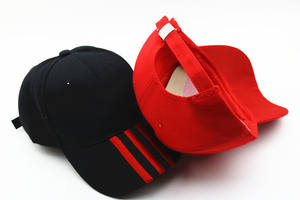 Casquette de baseball de sports de plein air pour hommes et femmes avec bord étendu Casquette en toile de style Hip Hop à rayures Logo personnalisé Prêt à expédier - Product Image 6