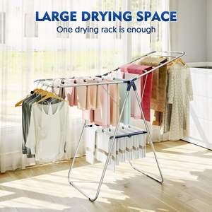 Stendibiancheria in Metallo Regolabile in Altezza, Appendiabiti e Stendini Pieghevoli per Lavanderia, Vendita all'Ingrosso - Product Image 5