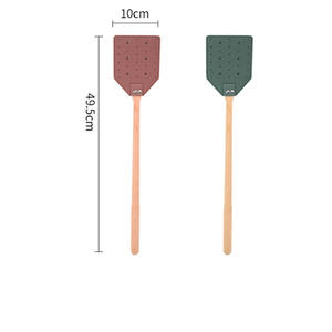 Wholesale Custom Beech Long Wood Handle Leather Fly Swatter for Home Indoor Outdoor - Product Image 5