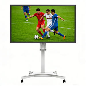 Chariot de télévision mobile de 32 à <span class=keywords><strong>72</strong></span> pouces, support de sol pour moniteur, réglable en hauteur, chariot de télévision en métal à roulettes avec rotation à 90 degrés et tablette pour ordinateur portable - Product Image 1