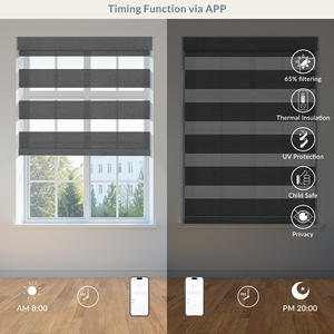 Stores zébrés motorisés avec télécommande, dimmables, isolation thermique, taille personnalisée, protection UV, stores zébrés électriques - Product Image 4