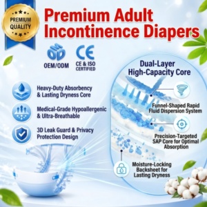 Fabricant en gros de couches pour adultes 1500 ml, haute absorption, jetables, pour l'<span class=keywords><strong>incontinence</strong></span>, de qualité médicale, OEM ODM - Product Image 2