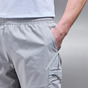 Short de sport d'été en polyester spandex solide pour hommes, séchage rapide, <span class=keywords><strong>jogging</strong></span> extérieur, poches multiples, confortable et pratique - Product Image 2