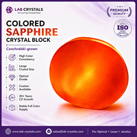 Bloc de cristal de saphir de laboratoire, Corindon synthétique CZ Czochralski pour fabricant de verres de montre en saphir