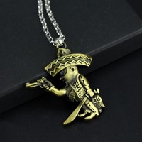 Collier avec pendentif classique pour femmes et hommes, bande MC de couleur Bronze et argent, à la mode, film