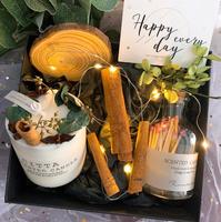 Bougies de Nouvel An en cire de soja faites à la main, personnalisées et de marque privée, avec fleurs séchées