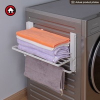 Porte-serviettes en métal magnétique double couche pliable pour étagère de rangement murale latérale pour machine à laver