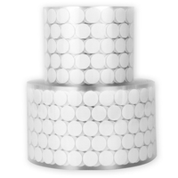 Crochets et boucles adhésifs blancs de 16 mm de haute qualité, 2 millions de paires, vente en gros directe usine, crochets et boucles adhésifs en forme de pièces de monnaie/points