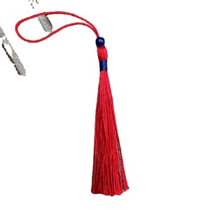 Traditional Red Polyester Tassels With Royal <b>Blue</b> <b>Beads</b> For Wedding Decorations Home Textiles - Product Image 5