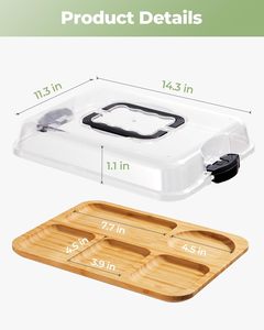 Charcuterie bamboe kaasplank voor hapjes, draagbaar cadeau, hartvormig kaasplank mes vork set bamboe - Product Image 2