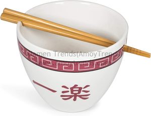 Bol Ramen Anime avec baguettes 16 onces Ichiraku Ramen et bol Ramen Village à feuilles cachées - Product Image 3