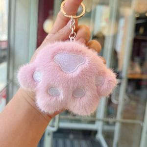 Fabbrica di alta qualità carino zampa ciondolo peluche portachiavi decorazione borsa e accessorio portachiavi auto - Product Image 5