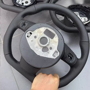 Volante Deportivo de Cuero para Automóvil, Totalmente Perforado, con Base Plana, para Audi A3 A4 A5 S4 S5 Q3 Q5 Q7 2012-2025 - Product Image 4