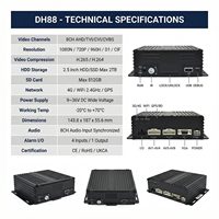 DVR mobile 8 canaux 1080P MDVR 4G GPS WiFi pour surveillance du comportement du conducteur, gestion de flotte, HDD, camion, bus scolaire, camping-car, 1 an