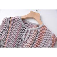 Ensembles jupe 2 pièces tendance pour femmes – Collection Automne 2026 – Robe pull rayée décontractée en maille – Tenues de voyage et de détente – Vêtements d'hiver
