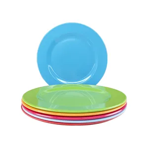 Whole Sale Colorful Disposable Plastic Melamine Dinner Pizza Plate