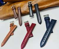 Bracelet de montre Ming Fung en cuir de veau classique ciré, style personnalisé, rembourré, 18-24 mm, multicolore, mode rétro, boucle à ardillon à changement rapide