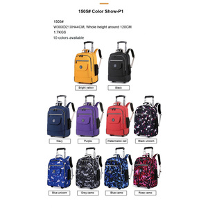 Sac à dos à roulettes personnalisé en polyester grande capacité pour <span class=keywords><strong>enfants</strong></span>, cartable étanche pour garçons et filles - Product Image 4