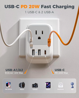 Adaptateur de voyage européen de haute qualité, adaptateur de prise de voyage Type-C et convertisseur de puissance, adaptateur de voyage UE pour téléphone