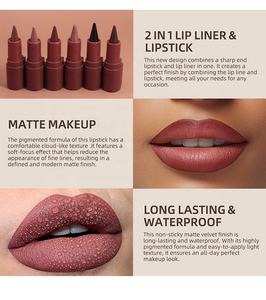 Votre Logo Tapered Lip Liner Brown Lip Pencil Contour Lipstick Pout Long wear Precise 2 en 1 Lipliner Khol Eyeliner Lip Cosmetics - Product Image 5