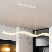 Premium Feeling Ice Crackle Hotel Restaurant Bar LED Suspension Noir Élégant Salon Bureau Acrylique Suspension