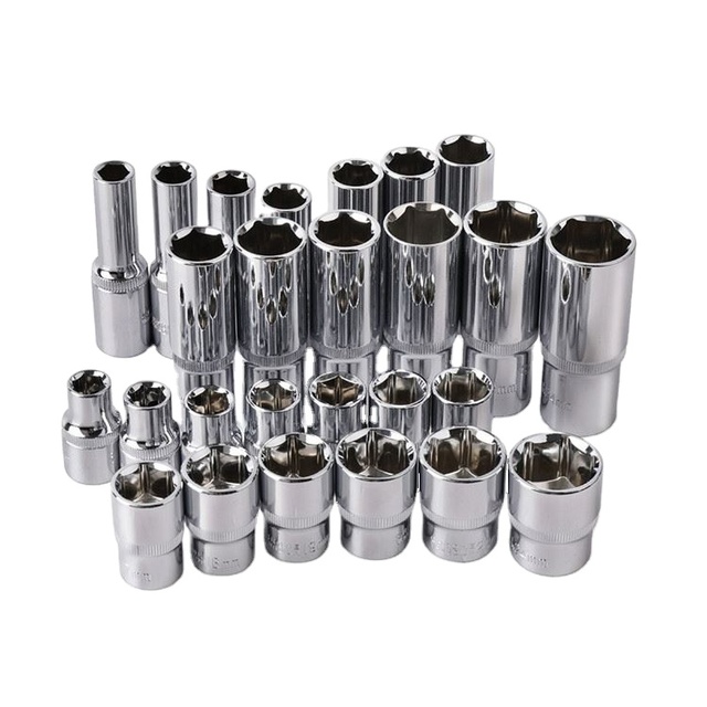 Hi-Spec 1/2" Drive Metric Sockets 6-Point Hex Head ISO9001 Certified 2101 Series 8-32mm DIY Grade Auto Repair CRV Material